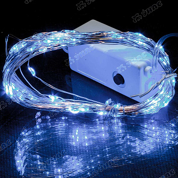 Гирлянда светодиодная НИТЬ СИНИЙ / 10 метров, 100 лампочек/