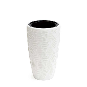 Кашпо ФЛЭЙМ 10/42 л со вставкой Белый БШ8884 х2 