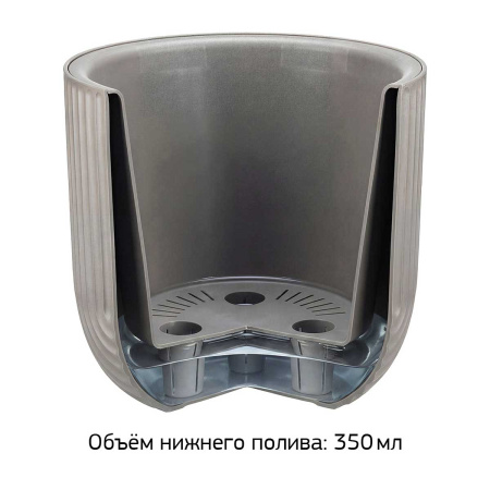 Кашпо РАМОНА D150мм 1 л со вставкой французcкий серый М3260 х12 