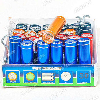 Фонарик 9см металл NA1660  х24/480