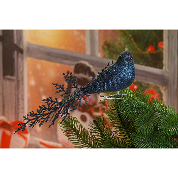 Шар Птичка на прищепке сапфир 24см