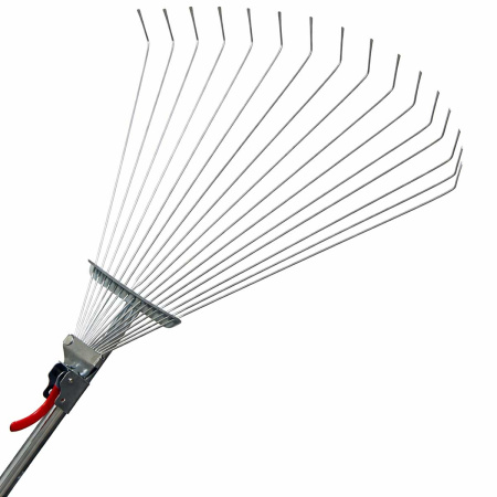 Грабли веер 15-зубьев (130223-15) с черенком раздвижные проволочные САДОВИТА (25)