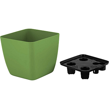Горшок ВИЕННА 1,5л со встав квадрат оливковый 