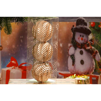 Шар А9-18002РР8 3шт 8см "Полоски"розовый металл(96)