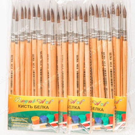 Кисть ученическая БЕЛКА №8(Цена за 20шт)NK-22/RA-7668(5)
