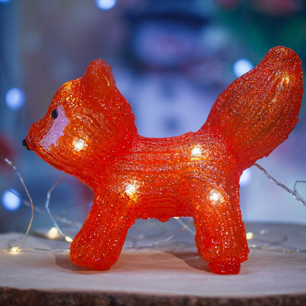 Фигурка новогод.Лисичка светодиод. 20-20-14 7реж. 25*20см