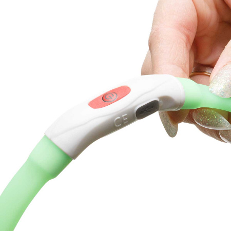 Ошейник 55*1,5см свет-ся 3реж микс USB NA2615 (144