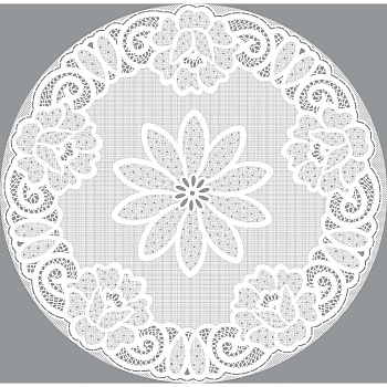 Салфетка 38*38 ажурн.лейс круг белый LO-1009U