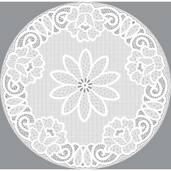Салфетка 38*38 ажурн.лейс круг белый LO-1009U