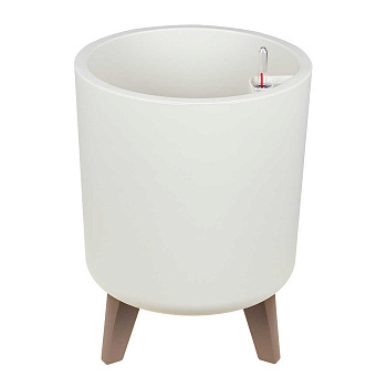 Кашпо ФЛОРИАН высокое D 300 мм 19 л с автополивом белый ротанг М3159 х1 