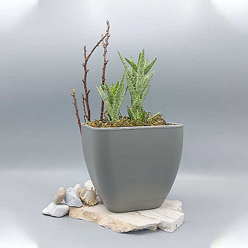 Горшок 1,9л серый 102/15-3 х18 