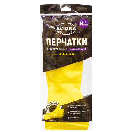 Перчатки резиновые 5 звёзд 1 пара размер M AVIORA 402-702