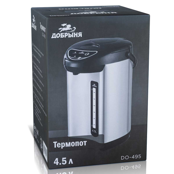 Термопот Добрыня 4,5л нерж. DO-495 нерж./черный х6