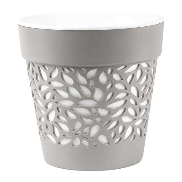 Кашпо Блоссом 8,3 л Серый Жемчуг/Белый КШ-0506 х6 