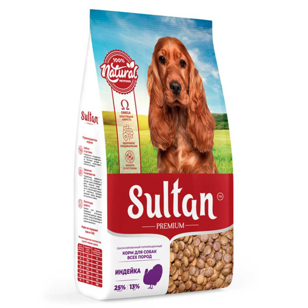 Султан П для собак 2кг х3шт.всех пород Индейка 5899