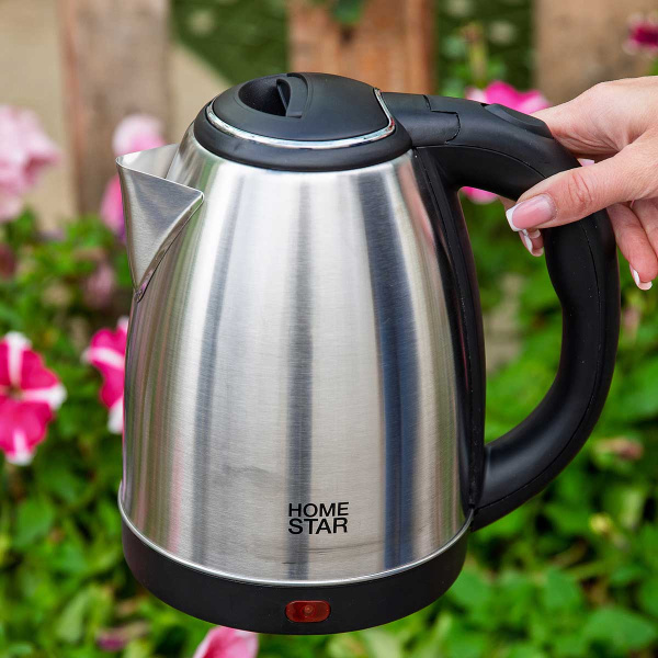 Эл. чайник HOMESTAR HS-1010 1,8л сталь зел./чер.