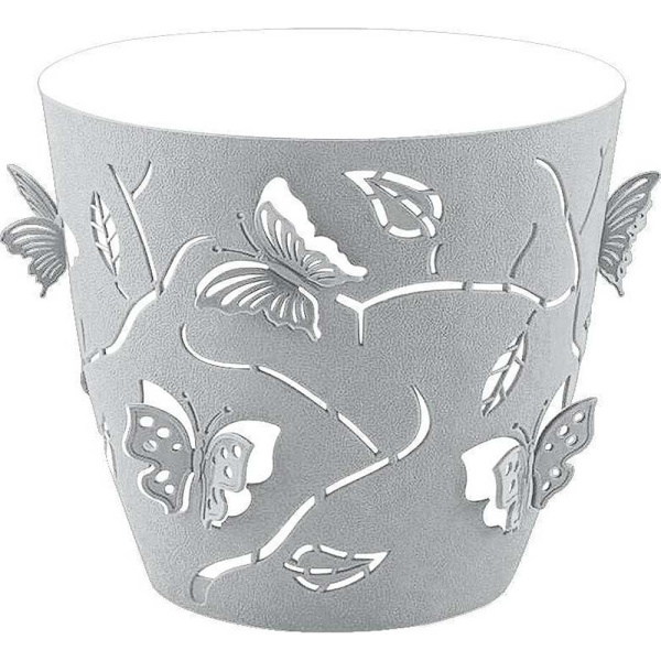 Горшок БАБОЧКИ со вст 1,4л серый шторм х10 