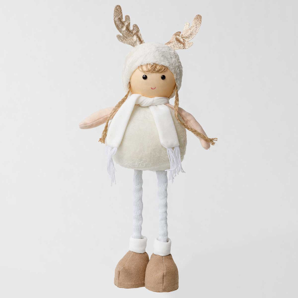 Фигура новогодняя D222-1134-45 интерьерная Девочка-Майя 45-65см в шапочке с рожками с телескопическими ногами