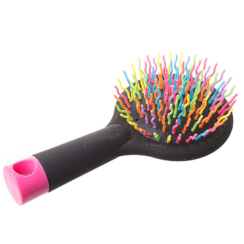 Расческа-массажка мини 15см с зеркалом,с цветными зубчиками NA2365 (240)