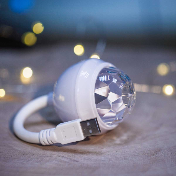 Светодиодн.LEDлампа YF-1630-1 USB полушар, цветные кружки