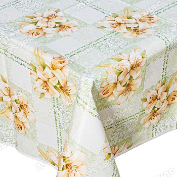 Клеенка н/о 135*20  ПЕРФЕКТ 408/19(лилия,гол.изумруд)Тверь