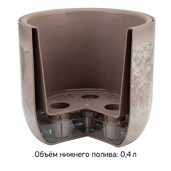 Кашпо МИКРИТ D150мм 1л со вставкой бежевый слайн М3264 х12 