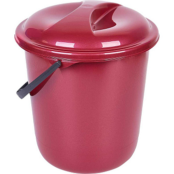 Ведро 12 л Rock`n`Roll с крышкой бордо