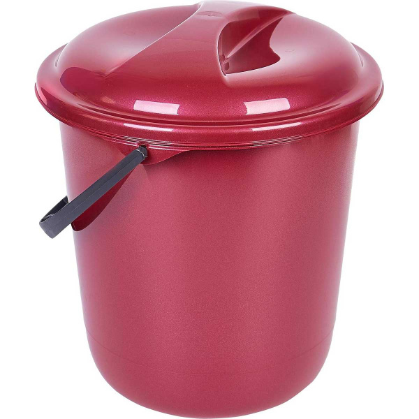Ведро 12 л Rock`n`Roll с крышкой бордо