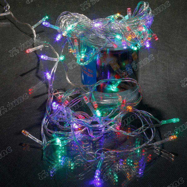 Гирлянда LED L-0-6 72 ламп прозрачный провод цветной