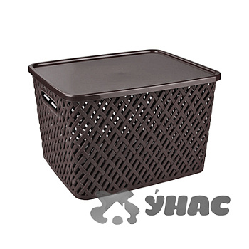 Корзина "Плетенка" 350*290*225 с крышкой Коричневый БШ3553