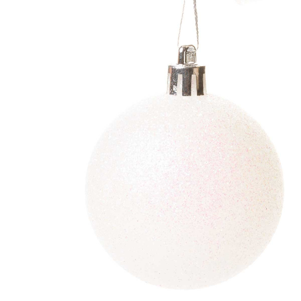 Шар Т264-3 6шт 6см (акрил/мат/блес) белые(140)