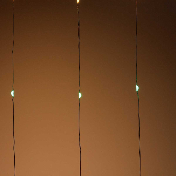 Гирлянда штора LED LLN-32-6 240л 3*2м ЦВЕТНОЙ провод "капелька"(100)