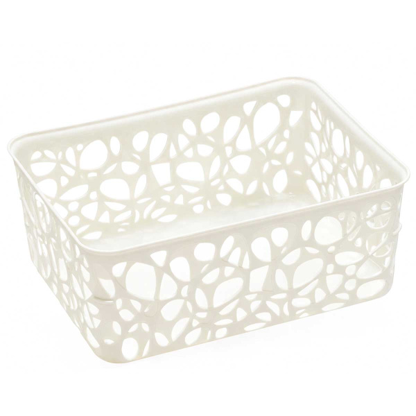 Корзинка прямоугольная 25,5x19,5x10,5см кремовая