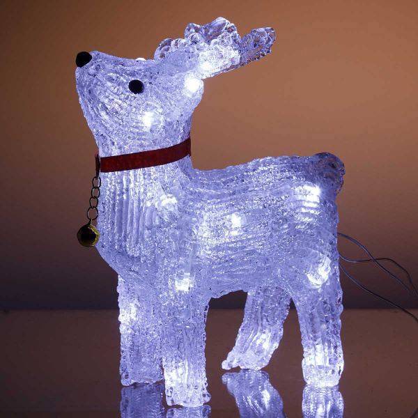 Фигурка новогод.Олень светодиод 20-20-4 25*20см 8реж (24)
