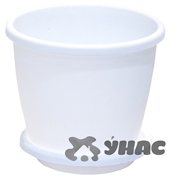 Горшок АФИНА 1,1л БЕЛ с поддоном БШ6478 (20) 