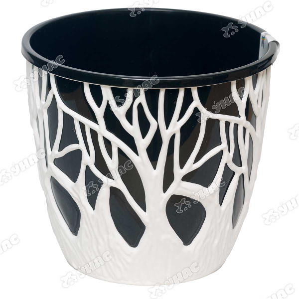 Кашпо Форест 3,5л белый/черный КШ-0974 ВМС (16) 