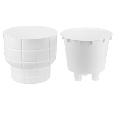 Кашпо КАРЕ D180мм 1,9л со вставкой белый М3257 х8 