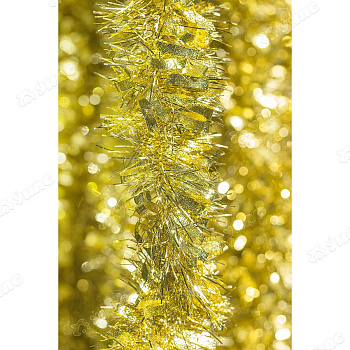 Мишура YT15-20G светло-золотистый 2м d-7см (зап10шт) "барашек" гофрир.с мелкой мишурой (300)