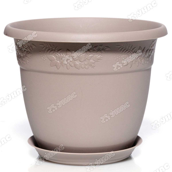 Кашпо РЯБИНА 160мм 1,4л с подст. французский серый М3053 (20) 