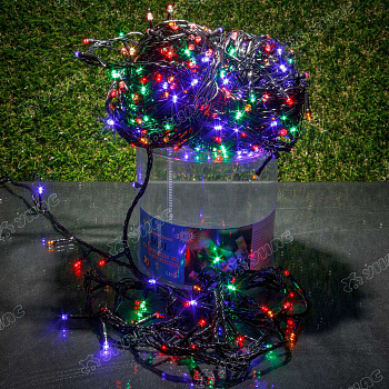 Гирлянда светодиодная ЦВЕТНАЯ/36 метров, 500л,черный провод/