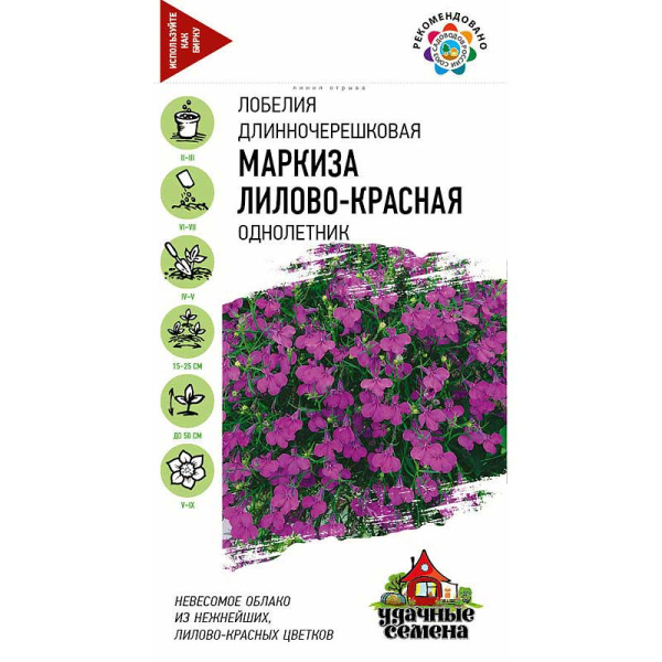 Лобелия Маркиза лилово-красная, ампельная Гавриш Ц 