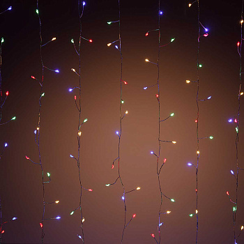 Гирлянда штора нитка LLN-26-6 3*1,1м 10нитей, Цветная