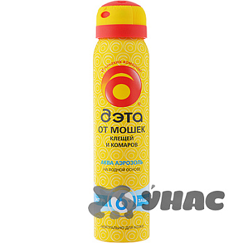 Аэрозоль от комаров,клещ,мошек ДЭТА АКВА 100мл (24) (66705709М)