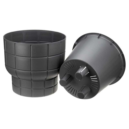 Кашпо КАРЕ D220мм 3,7л со вставкой графитовый М3258 х9 