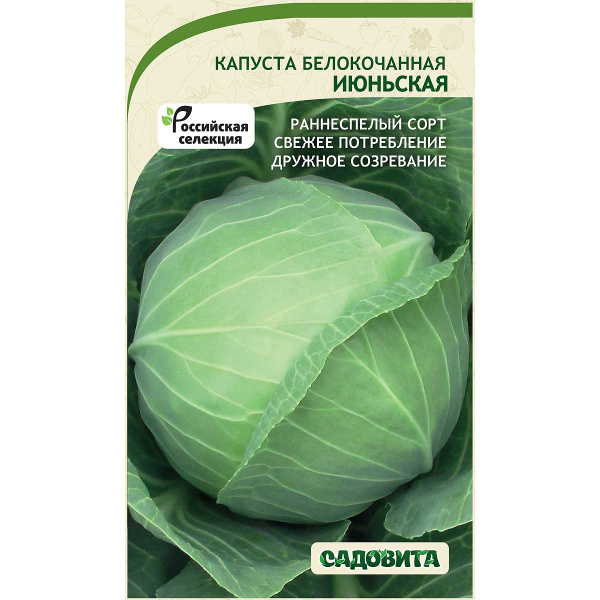 Капуста Июньская белокочанная 0,5 гр Садовита Ц