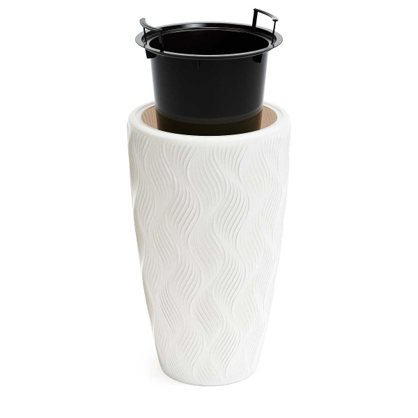 Кашпо ФЛЭЙМ 10/42 л со вставкой Белый БШ8884 х2 