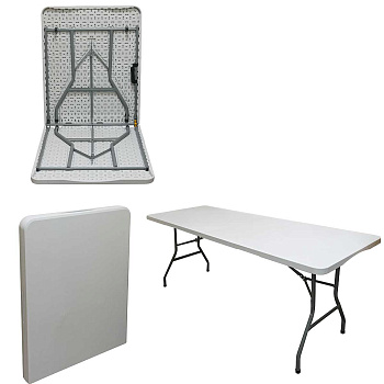 Стол складной 73*180*72см пластик, метал ножки N180(1)