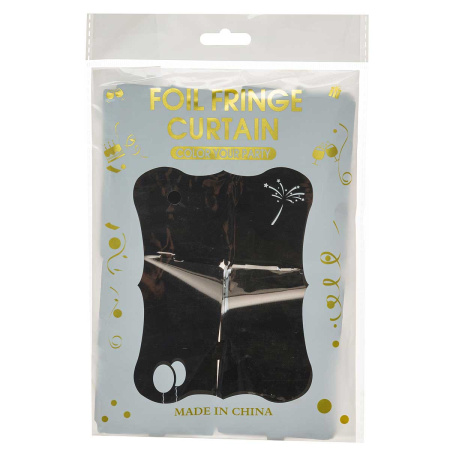 Занавес 9222-22 из фольги "Прямоугольник" черный 1*1,8м (600)