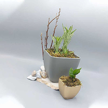 Горшок 4,85л серый 102/20-3 х8 