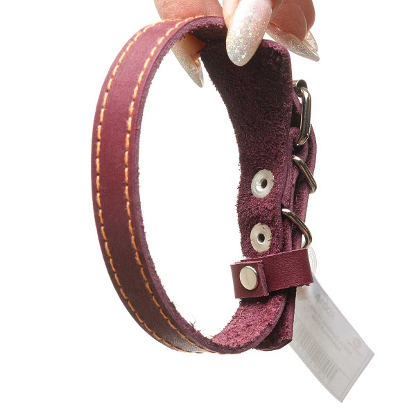 Ошейник кожаный ширина 15 мм одинарный 35 см